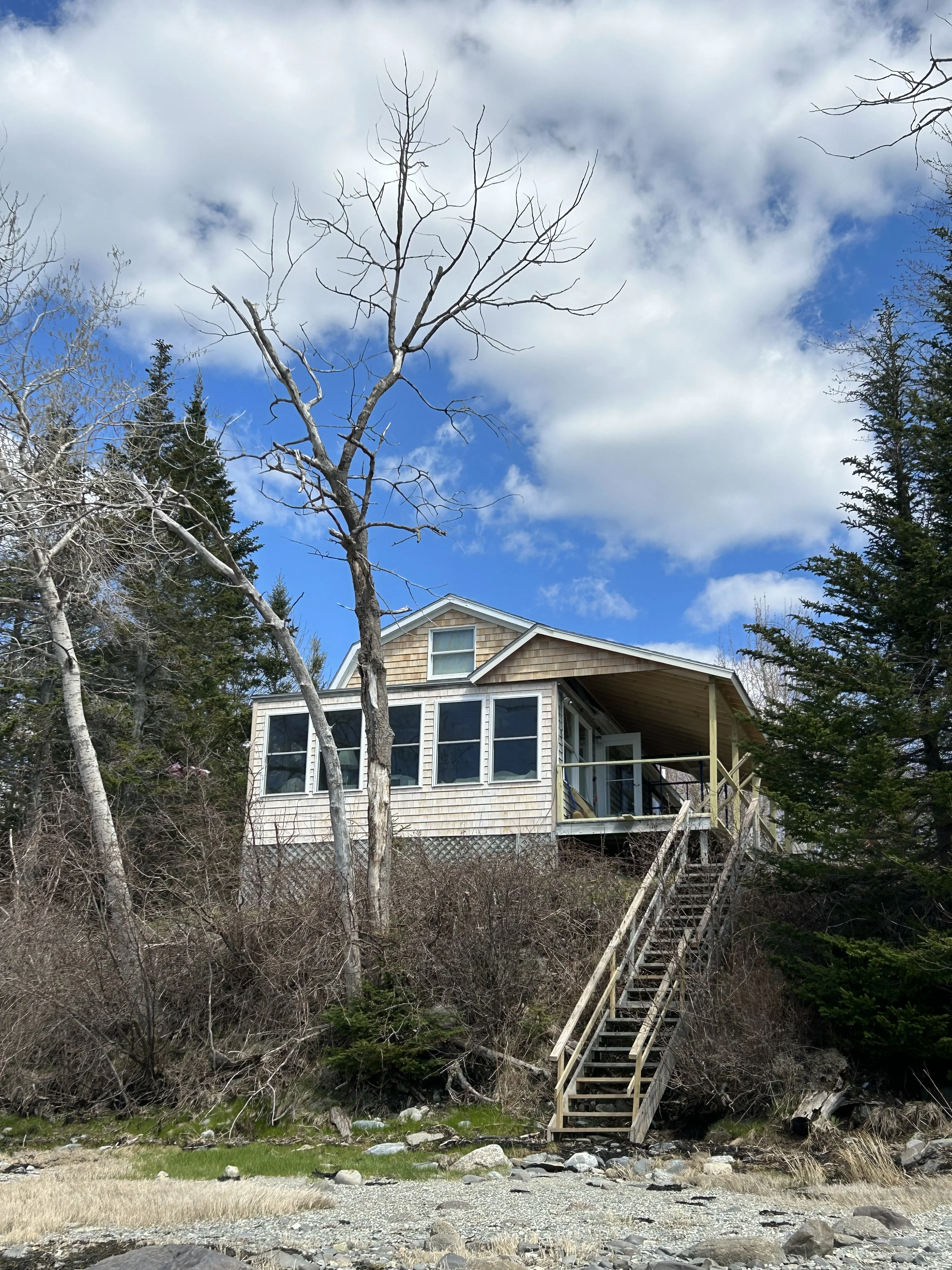 Jordan River camp structural restoration, Gouldsboro Maine